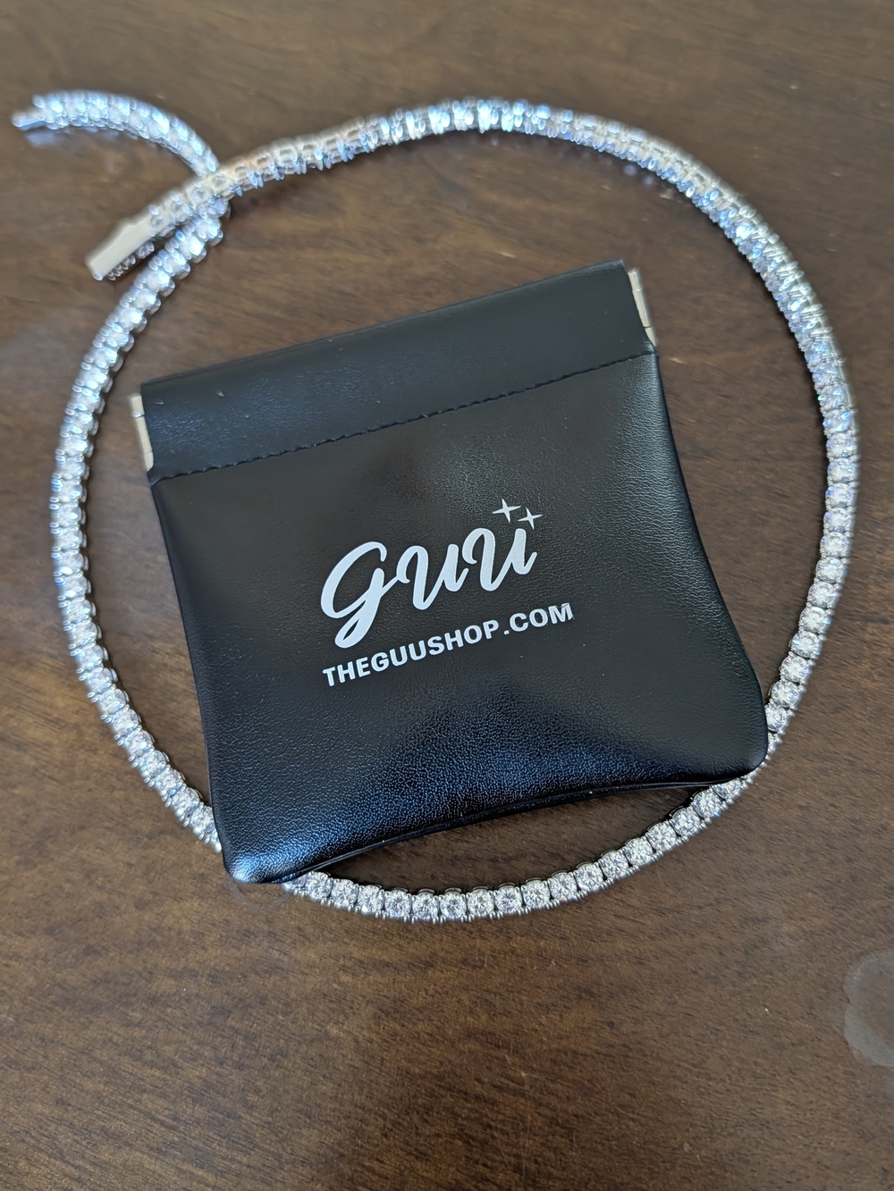 Classic Silver Tennis Necklace in Sparkling Mosanite - Picture 3 of 4